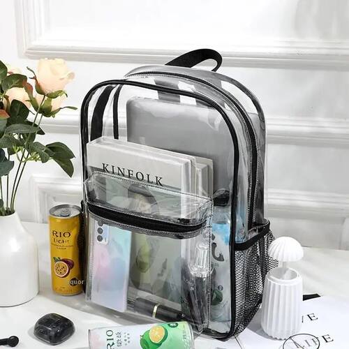 Transparent PVC Waterproof Backpack Large Capacity Visible C