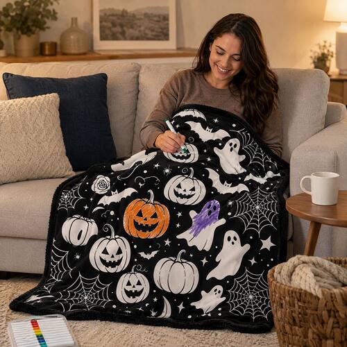 DIY Coloring Blanket with Markers Washable Art Blankets Crea