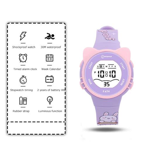 UTHAI Children Watch Girls Cute Cartoon Electronic Watches W