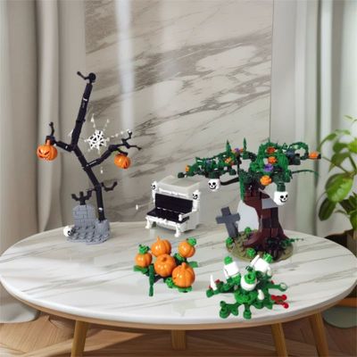 Halloween Pumpkin Witch Bricks MOC DIY Toys for Children Bui