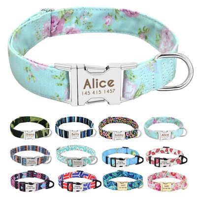 Personalized Dog Accessories Collar Nylon Printed Pet Puppy