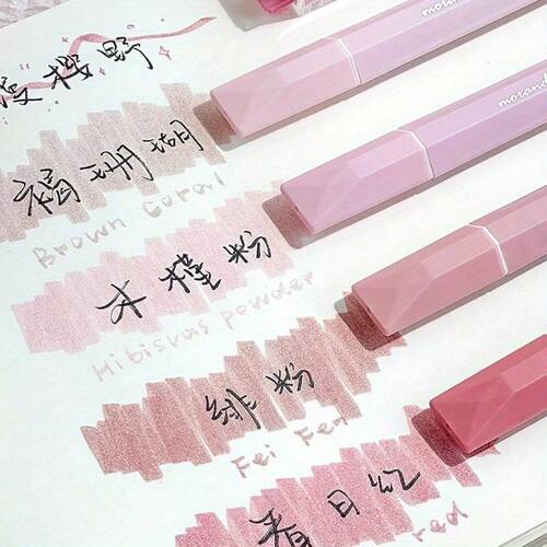 Aesthetic Cute Pastel Highlighters Set 4pcs Chisel Tip Candy