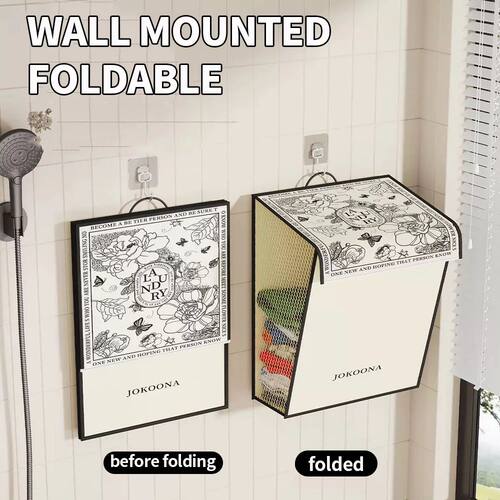 Wall Mounted Laundry Hamper Foldable Dirty Clothes Storage B