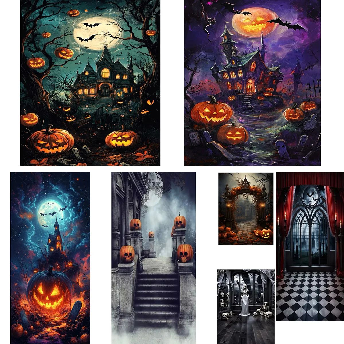 Halloween Party Decoration Background Evil Pumpkin Princess