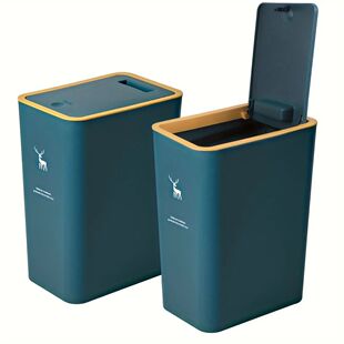 1pc Trash Bathroom Garbage Can with 15L Top Lid Press