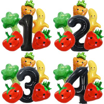 Fruit And Vegetable Balloon Set - Strawberry Tomato Banana C