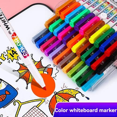 12/24Colors Dry Erase Markers Whiteboard Marker Pen Office S