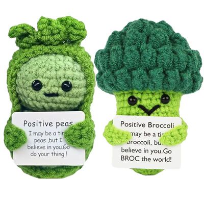 Positive Potato Funny Peas And Broccoli Cute Knitted Crochet