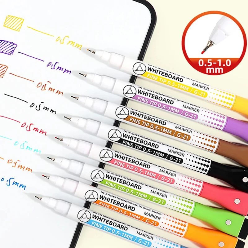 8 Colors 0.5mm Magnetic Dry Erase Markers Whiteboard Marker图片