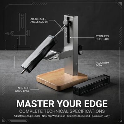 CNC Aluminum Alloy Knife Sharpener, 10-30° Adjustable Angle