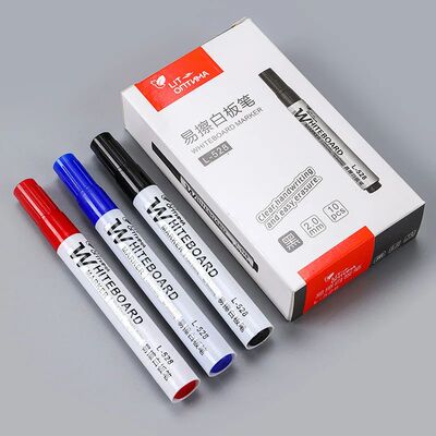 10pcs Whiteboard Marker Set2.0mm NibBlack Blue Red High-Volu