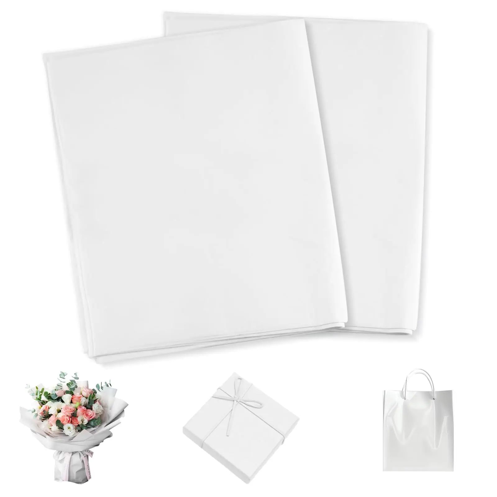 120 Sheets White Tissue Paper (50x35cm) - For Gift Wrapping
