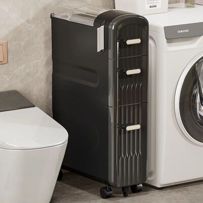 18cm Narrow Gap Storage Cabinet Bathroom Toilet Side Organiz