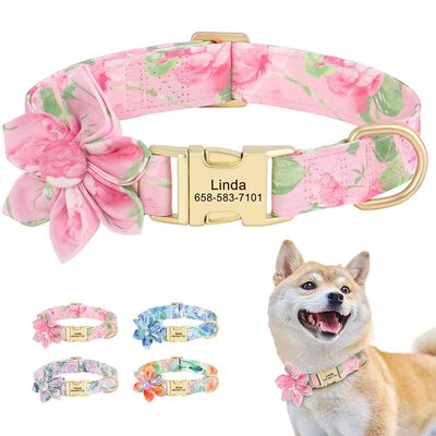 Custom Nylon Dog Collar Cute Print Dog Collars Free Engraved