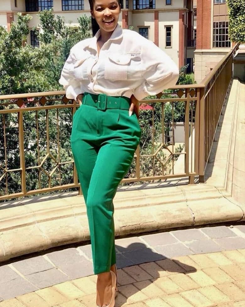 Summer ig waist trousers women's OL trousers wit belt