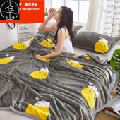 Summer bed blanket fleece flannel coral padded thin