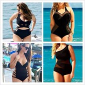 黑色 加肥分体泳衣泳装 肥婆新品 现货胖mm欧美风性感胖人200斤大码