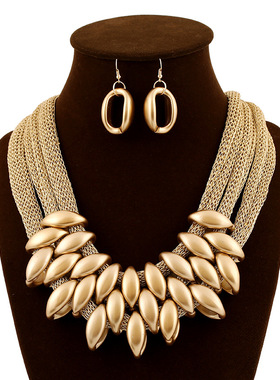 欧美夸张流苏项链多层COS夜店项链 women necklaces set jewelry