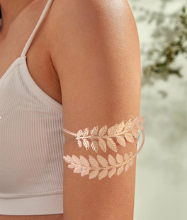 欧美夸张手臂镯演出手环叶子镶钻手镯酒吧臂钏armlet bracelets