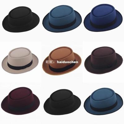 2019 Fashion Men Classic Felt Pork Pie Porkpie fedora Hat Ch