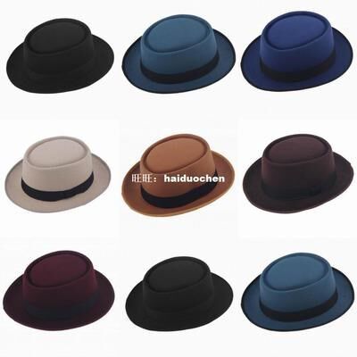 2019 Fashion Men Classic Felt Pork Pie Porkpie fedora Hat Ch