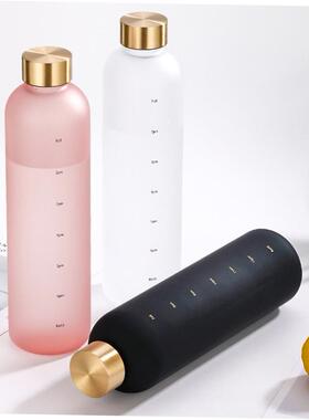 1L Water Bottle With Time Marker 32 OZ Motivational Reusable