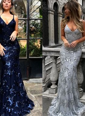 women party formal dress cocktail gown sequin long dresses