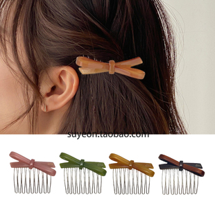 韩国France公主头倒插梳蝴蝶结发插刘海碎发梳盘发丸子头侧边发钗