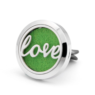 Car diffuser30MM钛钢汽车载出风口香薰精油夹扩香棉片 LOVE