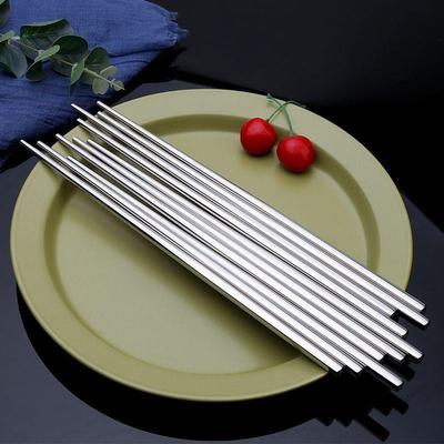 304不锈钢筷子酒店餐厅27cm加长筷子家用中空方筷公用筷