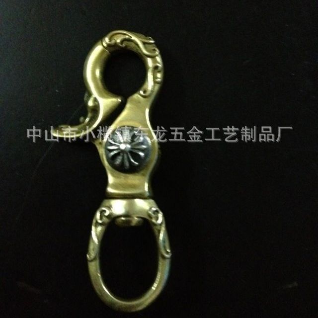 铜钥匙扣黄铜箱包扣DIY手工皮具五金配件黄铜钥匙扣首单包邮
