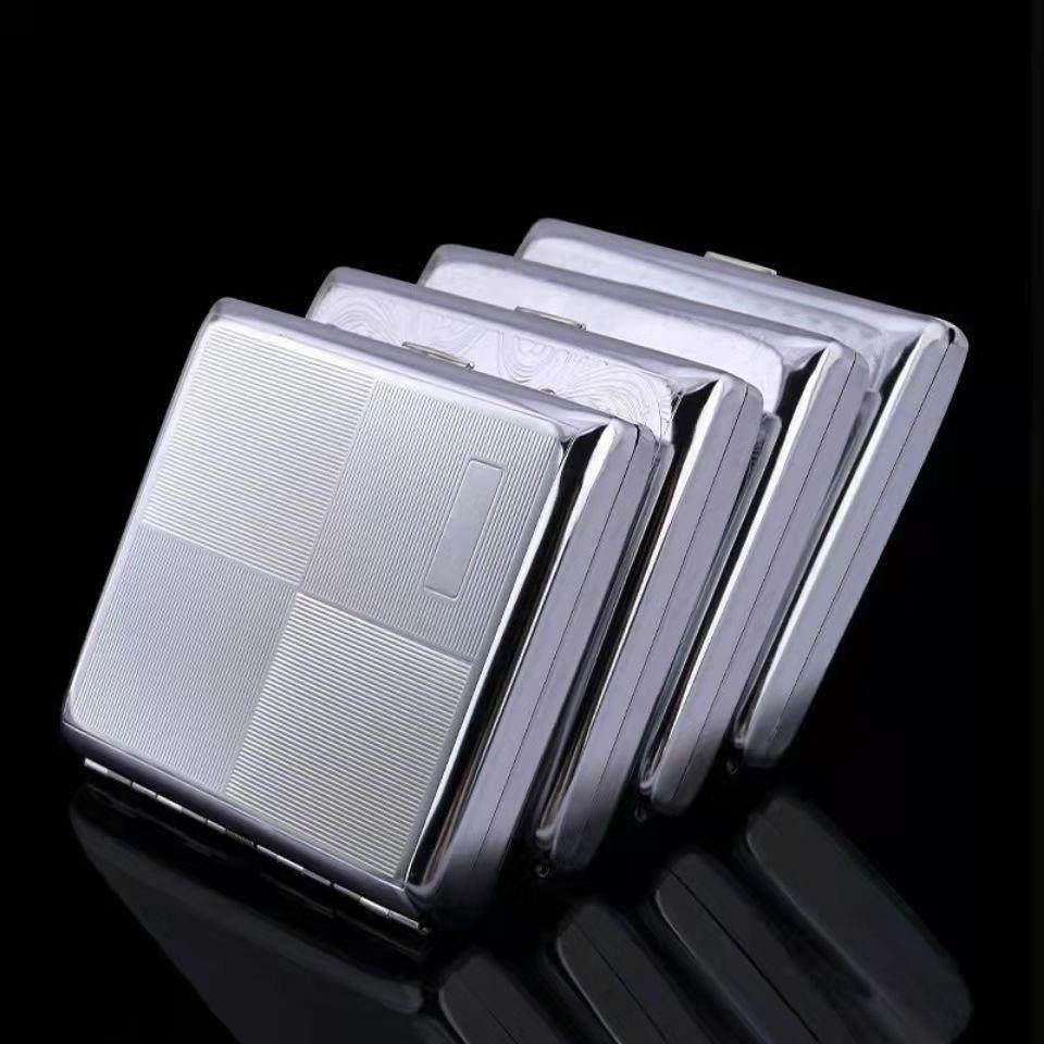 金属盒20支装男士超薄铁烟夹个性创意防压防潮香於盒便一站式