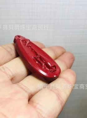 纯天然朱砂原矿手持观音净瓶有求必应钥匙扣挂件项链坠女士吊坠