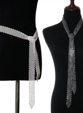 厂家直销水兵舞领带女士舞蹈配饰水钻亮片新潮闪亮领结