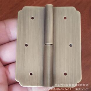 明装铜合页明清仿古家具书柜衣柜门窗黄铜铰链可脱卸橱柜门复古