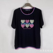 百搭t恤衫 雅姿赏色珊瑚花2025夏季 显瘦宽松修身 上衣大码 51008 新款