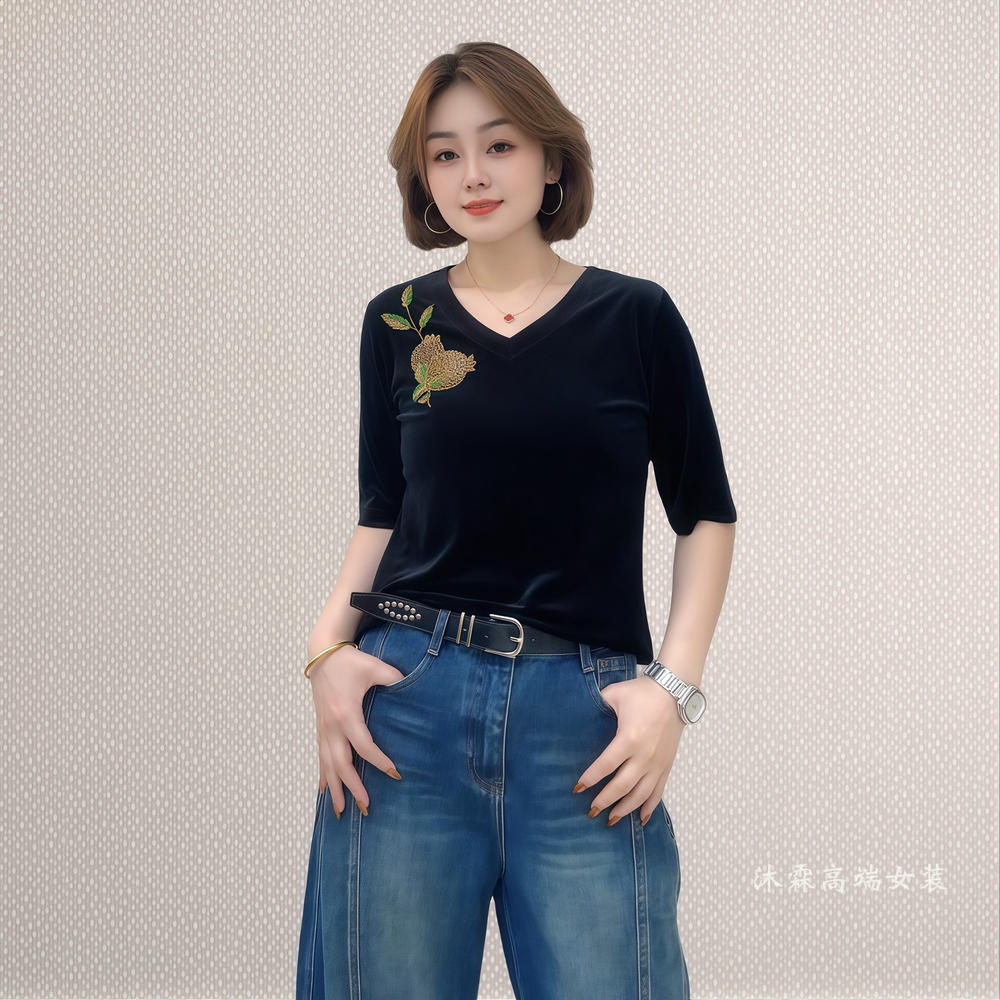 斐斐2026秋冬新款宽松大码修身显瘦气质女打底衫百搭上衣T恤9912