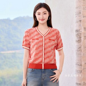 沐紫霖2026夏季新款大码显瘦宽松莱赛尔天丝针织衫女上衣t恤57003