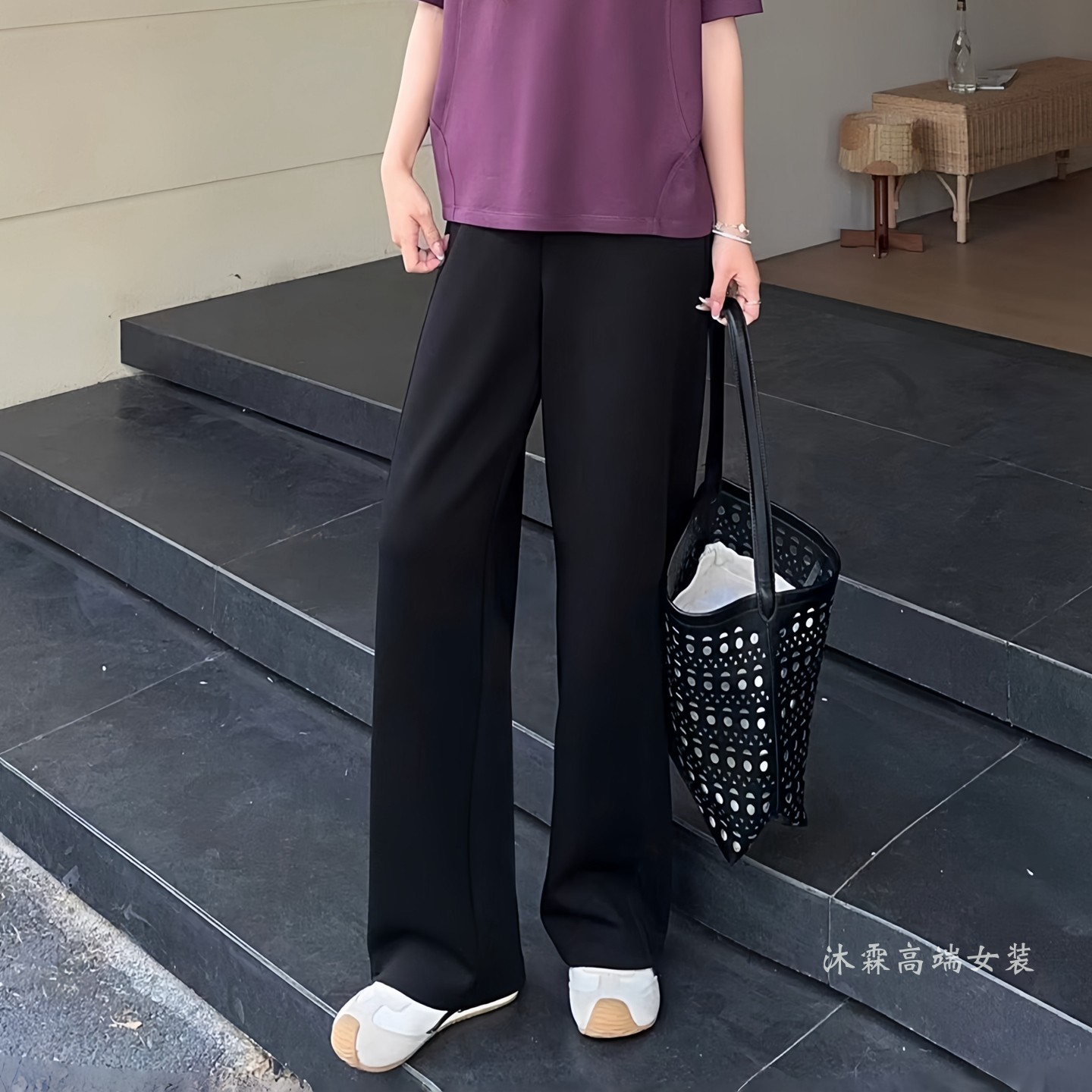阳龙2026夏季新款宽松大码修身百搭显瘦胖M休闲运动女裤B26-9100
