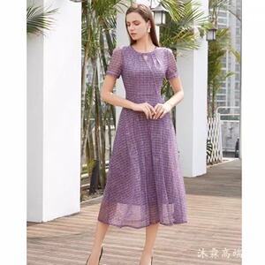 萱娅2025夏季新款时尚显瘦大码气质修身婚宴礼服连衣裙2275
