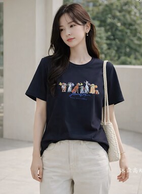 台湾1668道尚遇2026夏季新时尚大码显瘦宽松打底衫上衣t恤300058