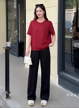 阳龙2026夏季新款上衣B26-9101配裤子大码显瘦休闲女运动两件套装