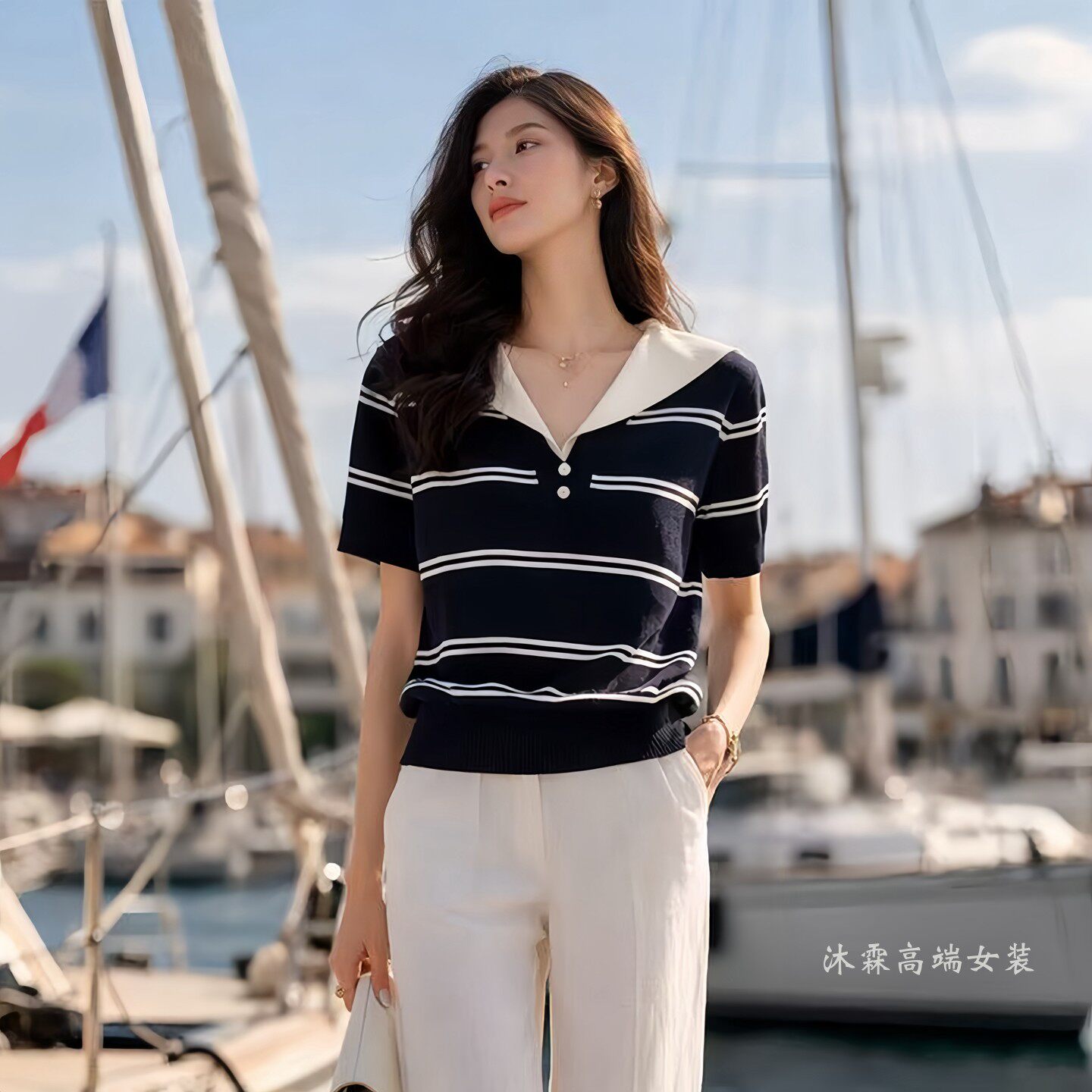 1668美季然亮2026夏季新大码显瘦莱赛尔天丝针织衫上衣t恤630528