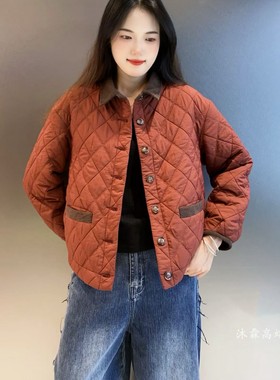 雅姿赏色珊瑚花2025秋冬新款上衣大码显瘦宽松修身百搭外套16018