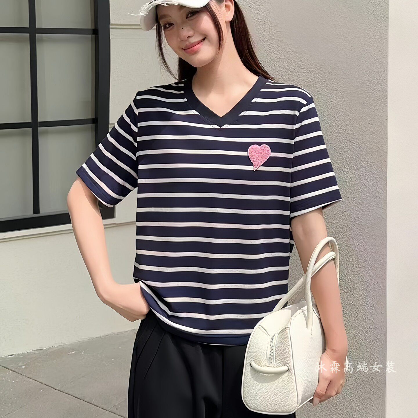 阳龙2026夏季新款大码修身显瘦宽松气质女上衣打底t恤衫B26-9025