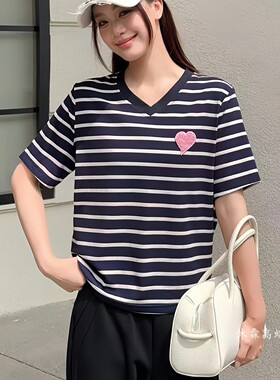 阳龙2026夏季新款大码修身显瘦宽松气质女上衣打底t恤衫B26-9025