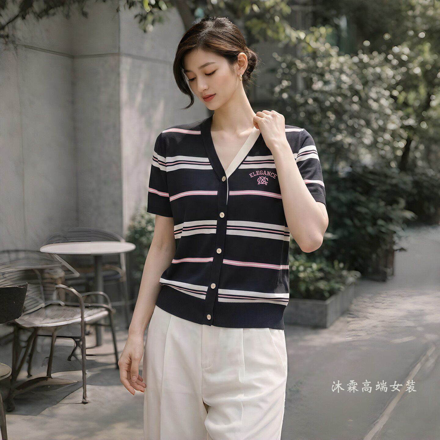 1668美季然亮2026夏季新大码显瘦莱赛尔天丝针织衫上衣t恤660143