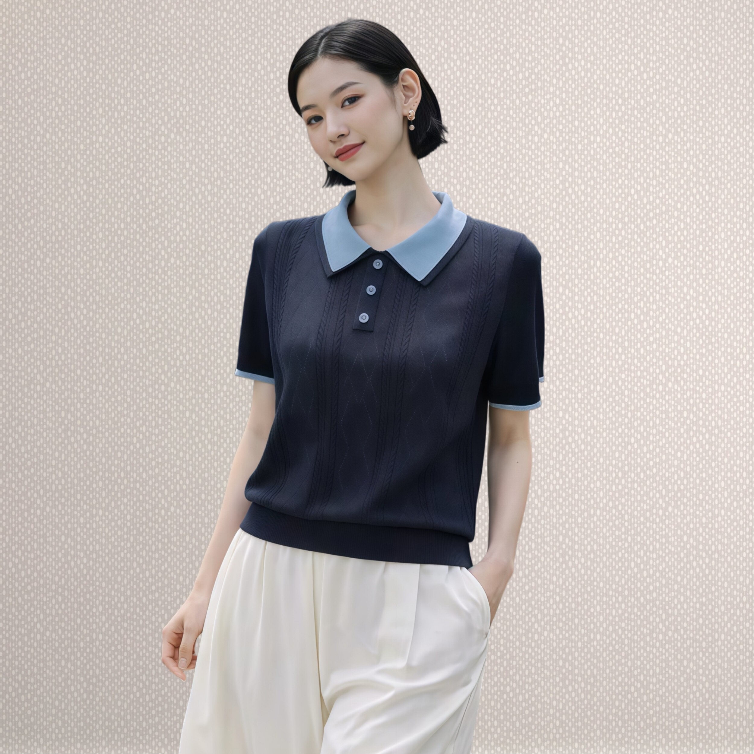 1668美季然亮2026夏季新大码显瘦莱赛尔天丝针织衫上衣t恤600113