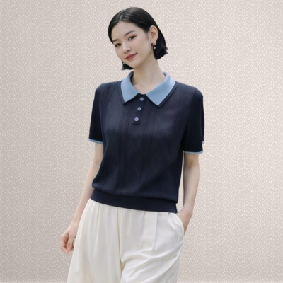 1668美季然亮2026夏季新大码显瘦莱赛尔天丝针织衫上衣t恤600113