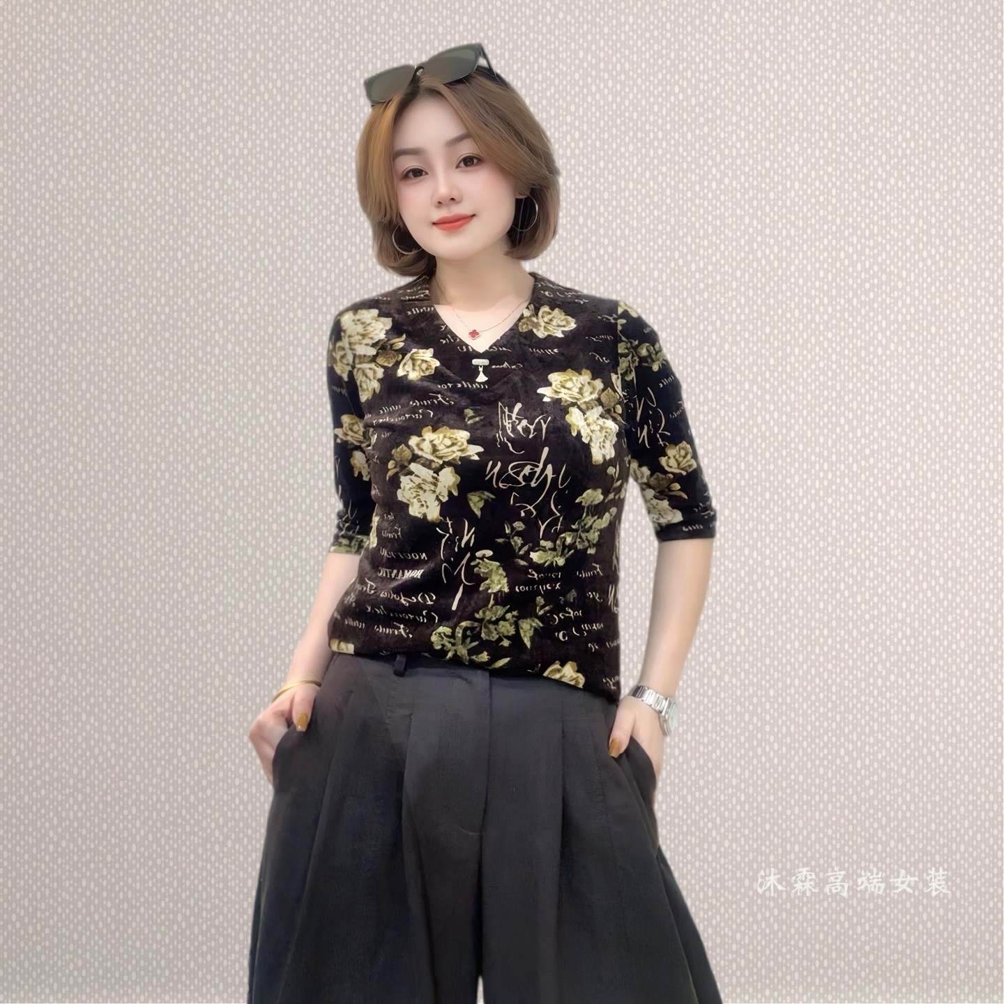 斐斐2026秋冬新款宽松大码修身显瘦气质女打底衫百搭上衣T恤3302